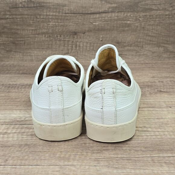 Jack Erwin Stanton Men's Size 8 White Pebble Leather Sneakers (10776) - Picture 4 of 9